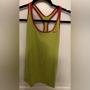 Nike Lime Green Tank Top with Red Trim